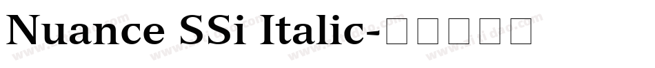 Nuance SSi Italic字体转换